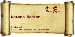 Katona Rodion névjegykártya